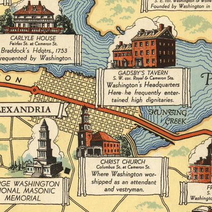 Vintage Map of Washington, DC, 1932