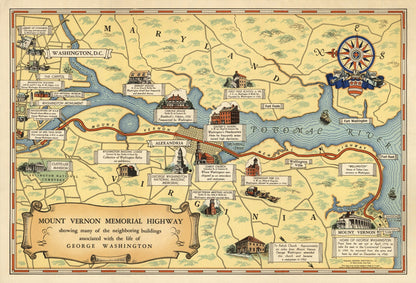 Vintage Map of Washington, DC, 1932