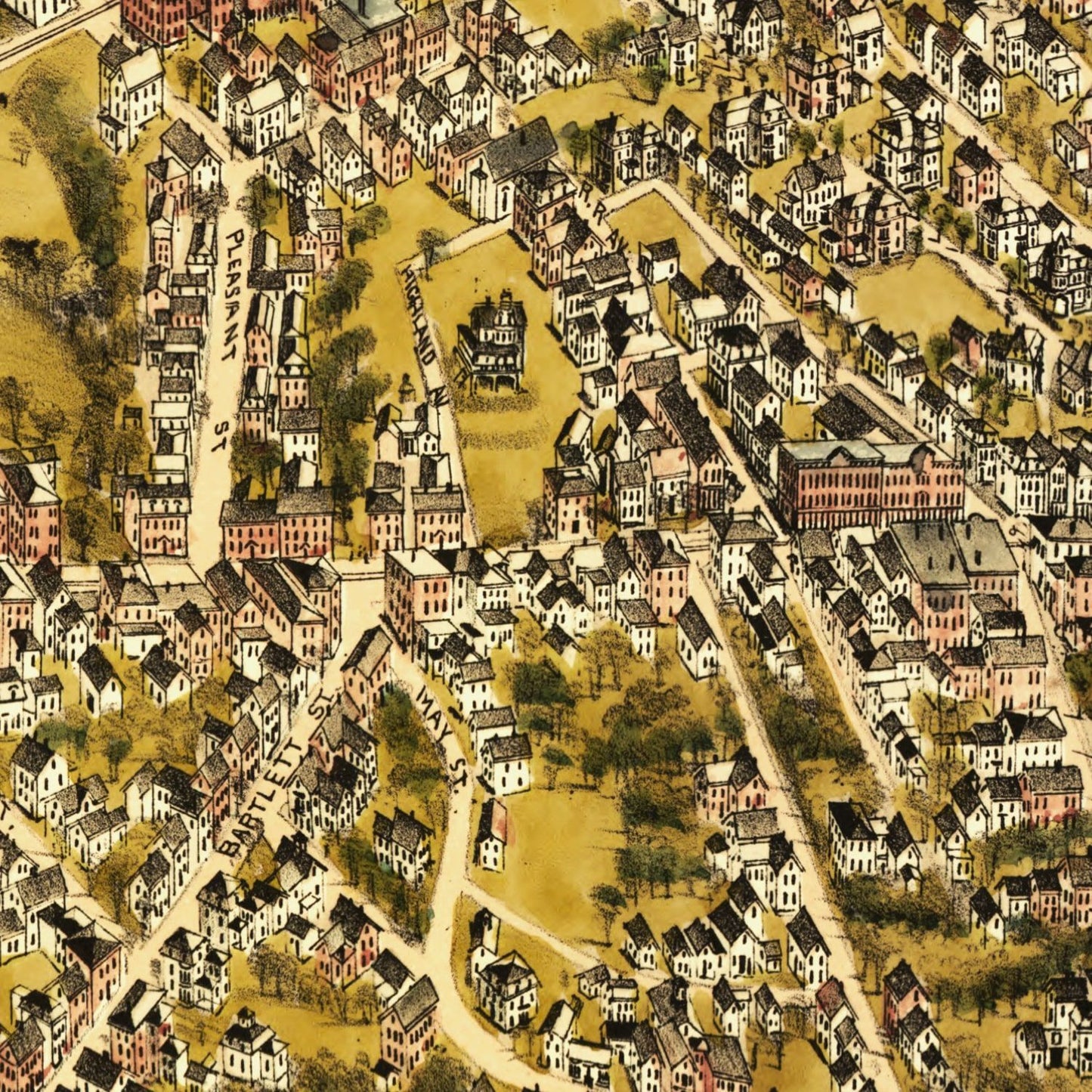 Vintage Map of Beverly, Massachusetts, 1886