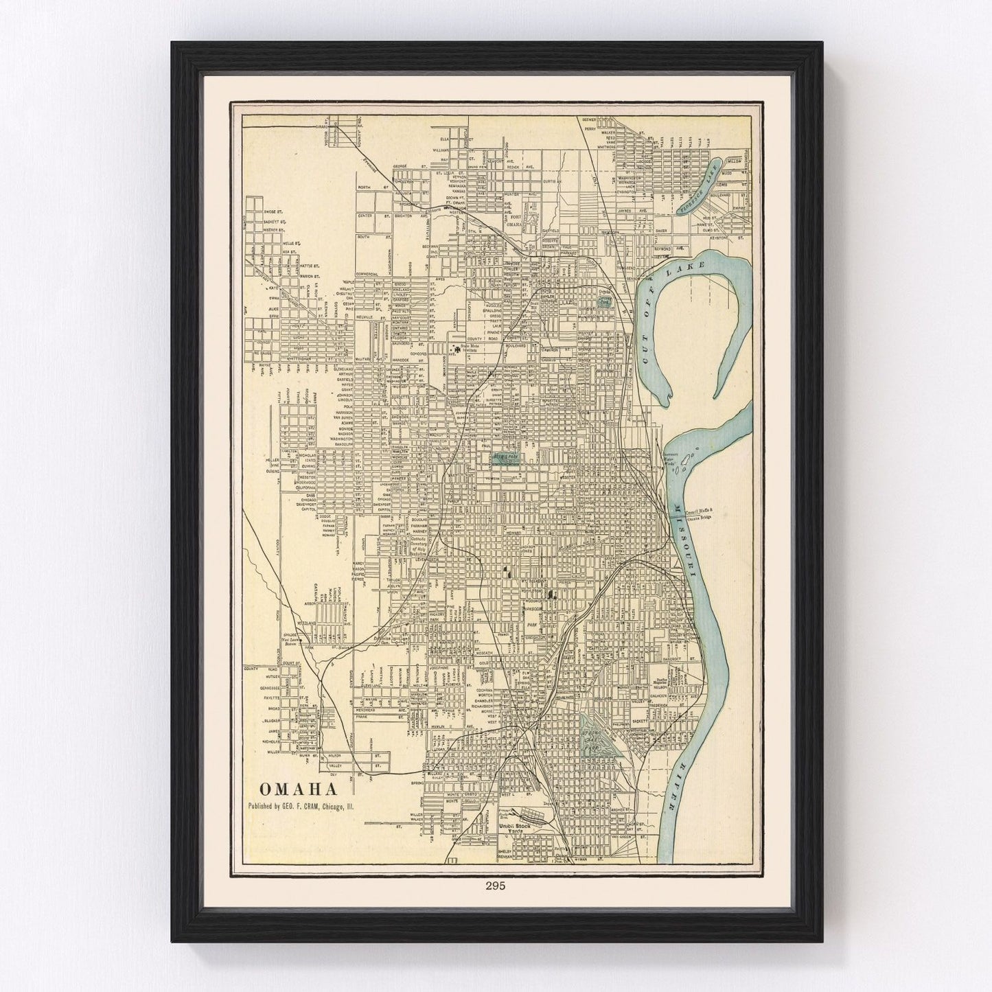 Vintage map of Omaha, Nebraska, 1901