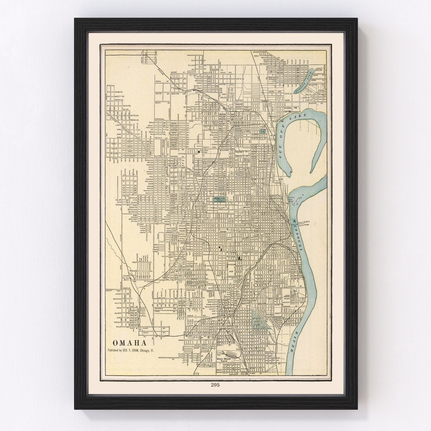 Vintage map of Omaha, Nebraska, 1901
