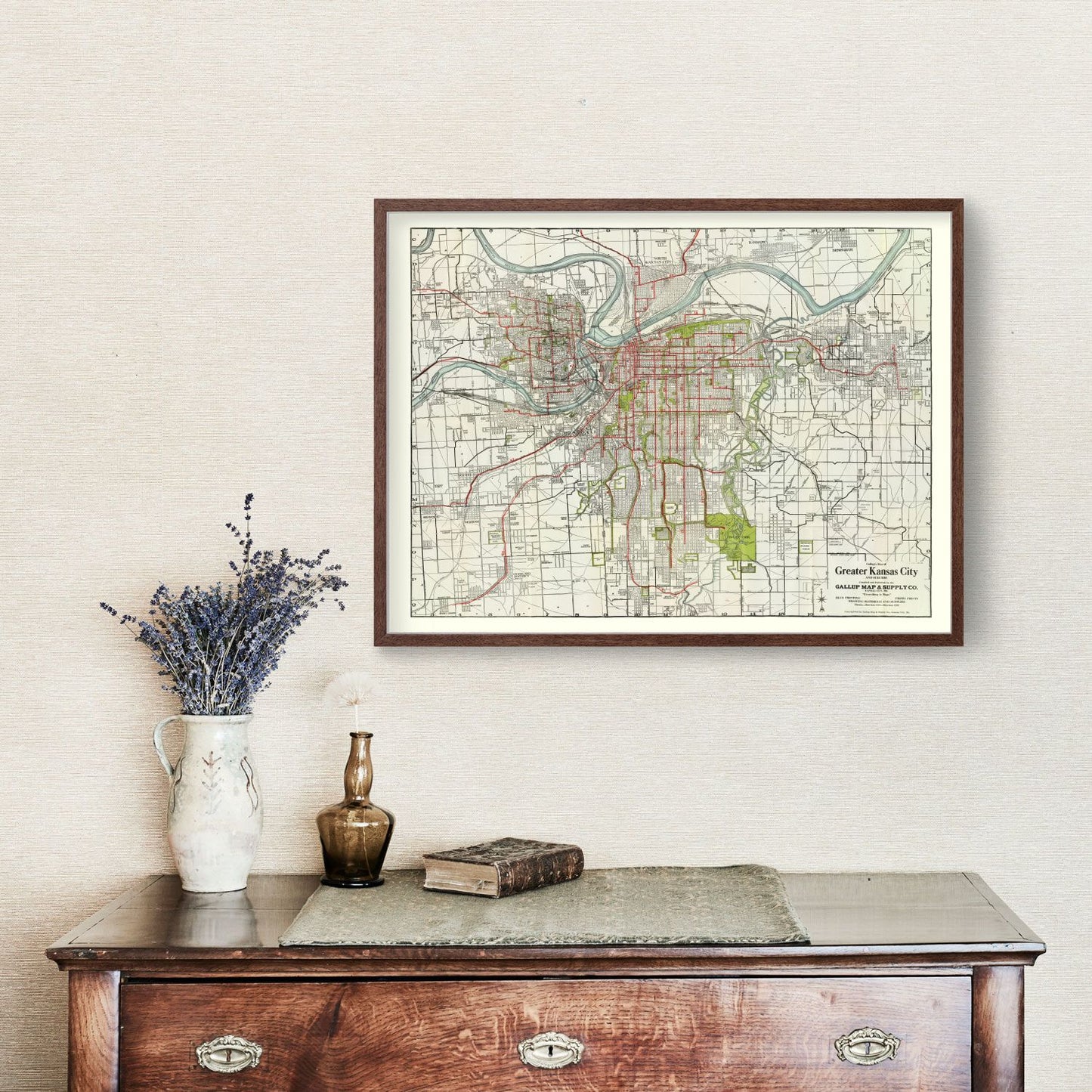 Vintage Map of Kansas City, Kansas, 1920