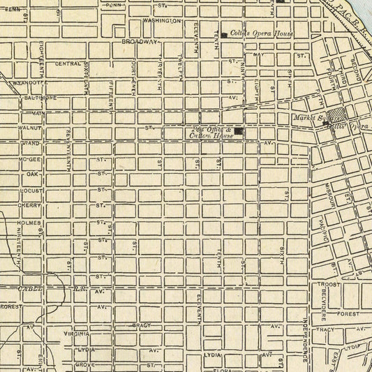 Vintage Map of Kansas City, Kansas, 1901