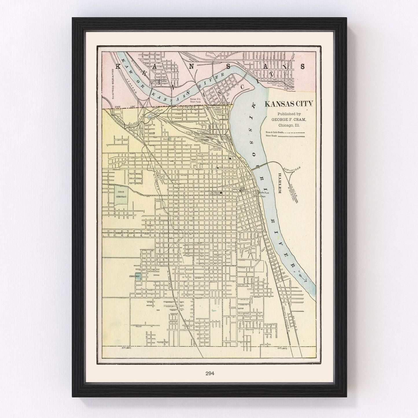Vintage map of Kansas City, Kansas, 1901