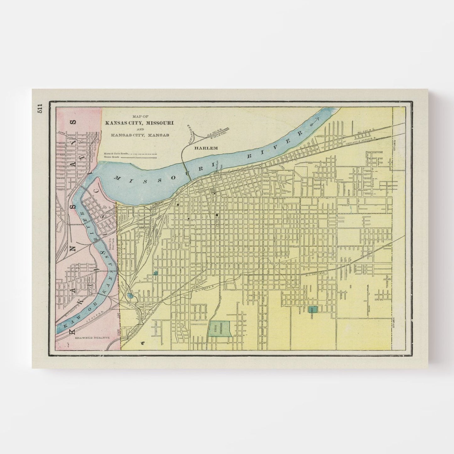 Vintage Map of Kansas City, Kansas, 1901 (Detailed)