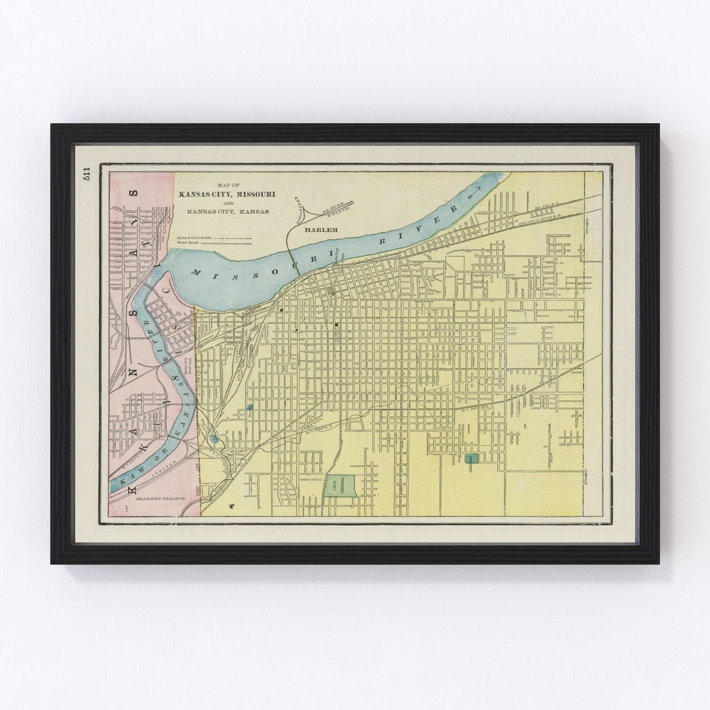 Vintage map of Kansas City, Kansas, 1901