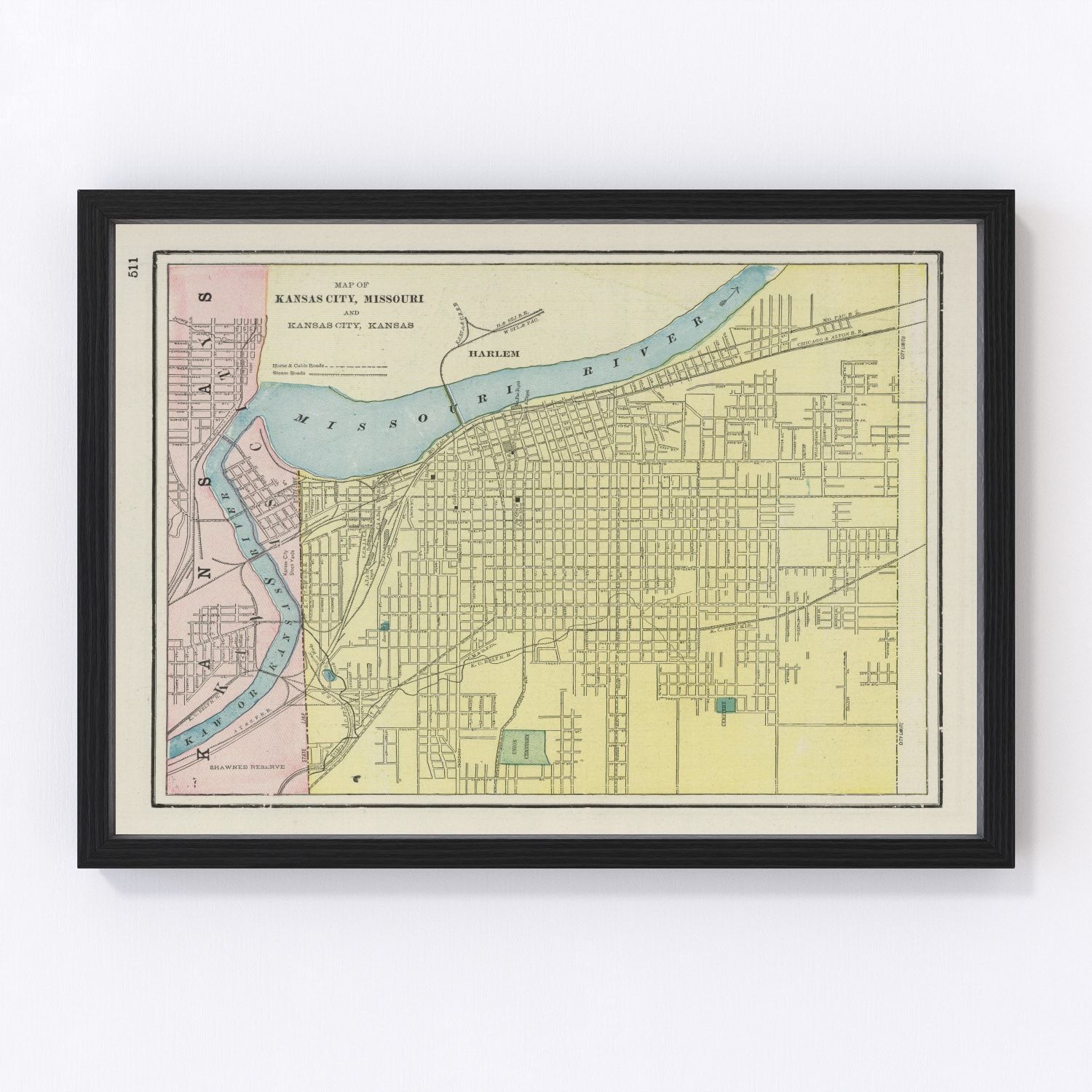 Vintage map of Kansas City, Kansas, 1901