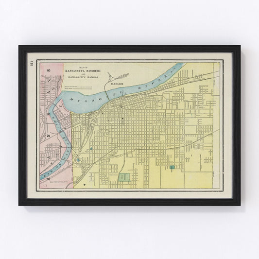 Vintage map of Kansas City, Kansas, 1901