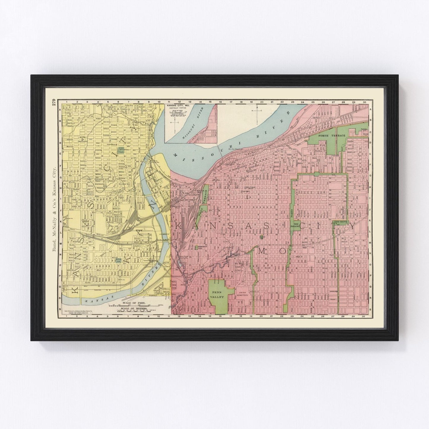 Vintage map of Kansas City, Missouri, 1903