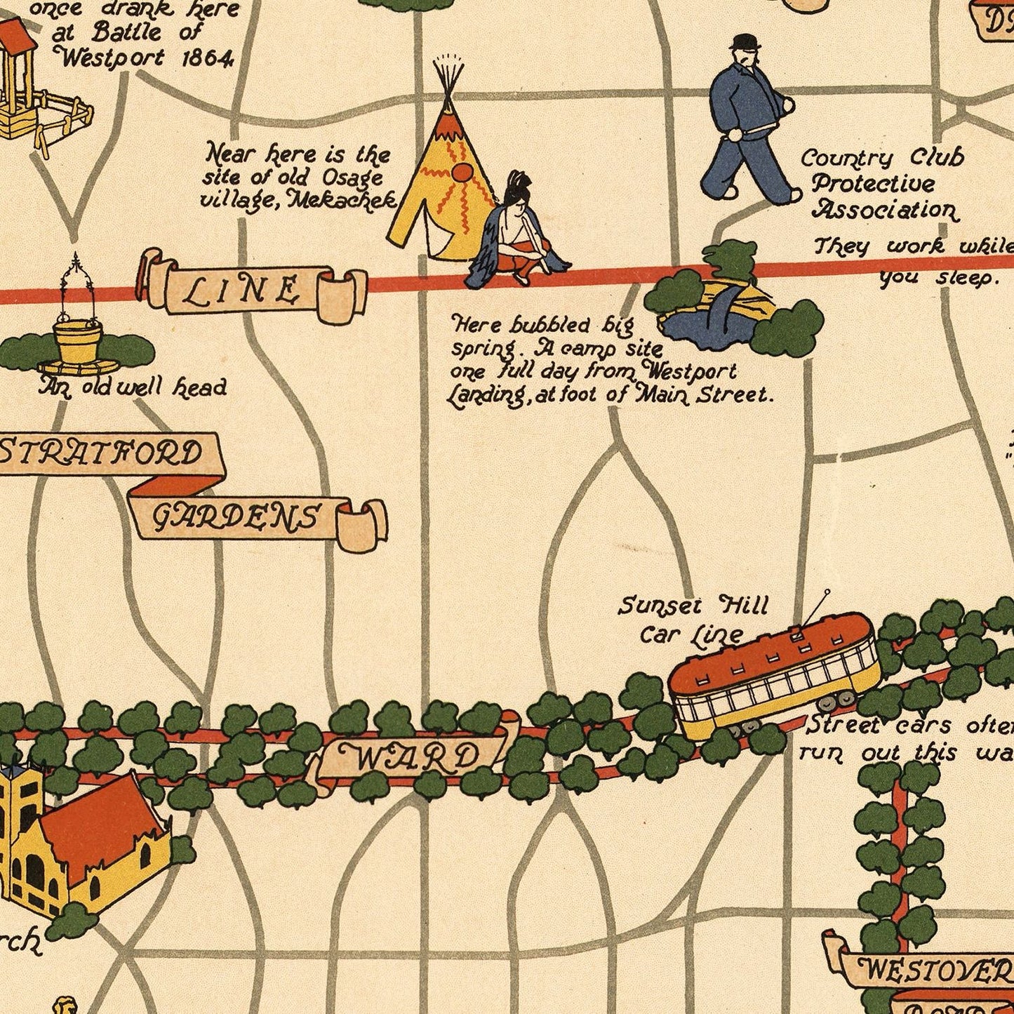 Vintage Map of Kansas City, Missouri, 1930
