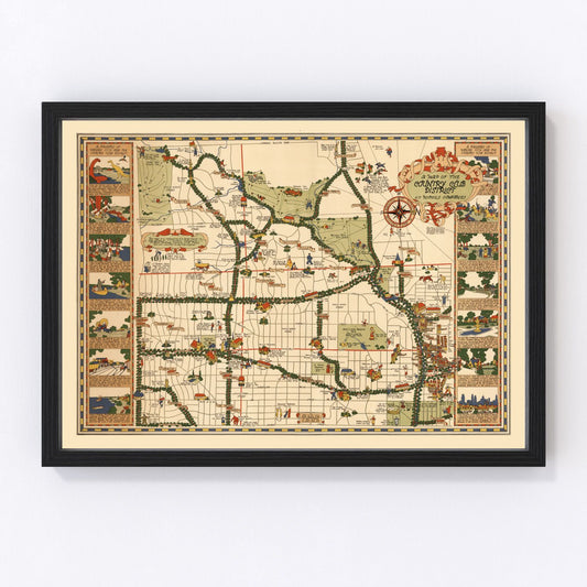 Vintage map of Kansas City, Missouri, 1930