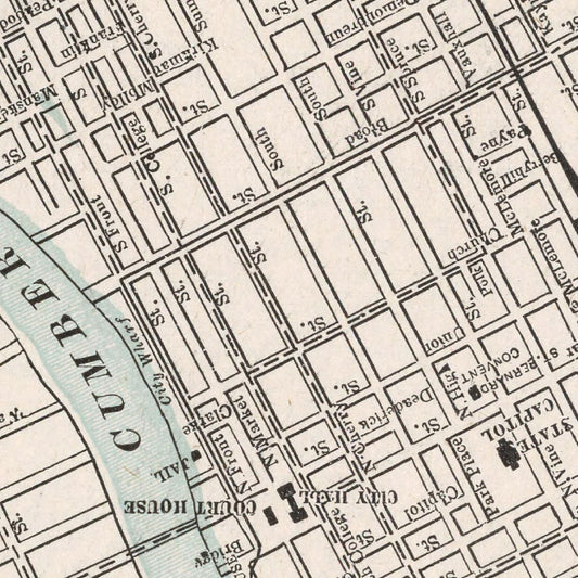 Vintage Map of Nashville, Tennessee, 1901