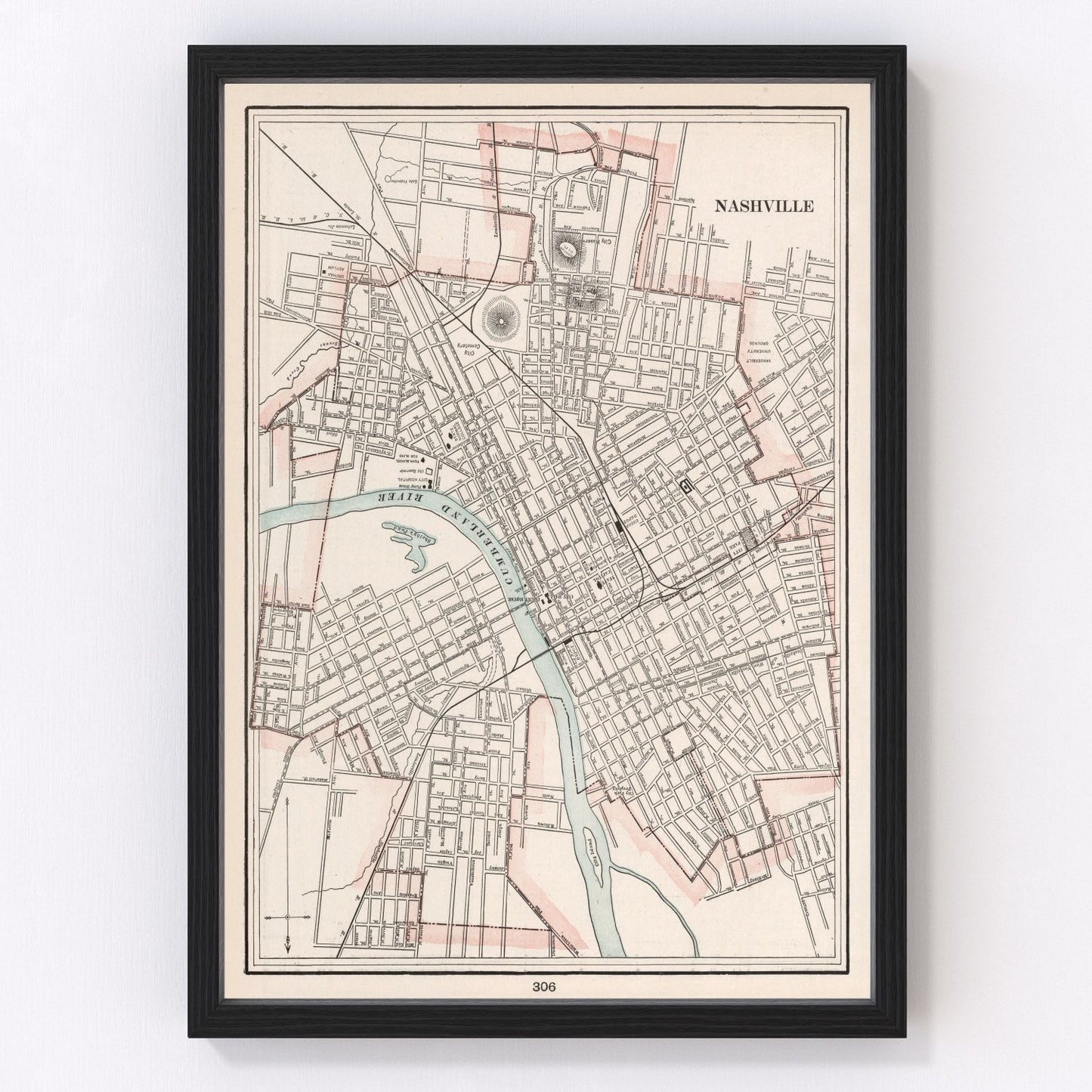 Vintage map of Nashville, Tennessee, 1901