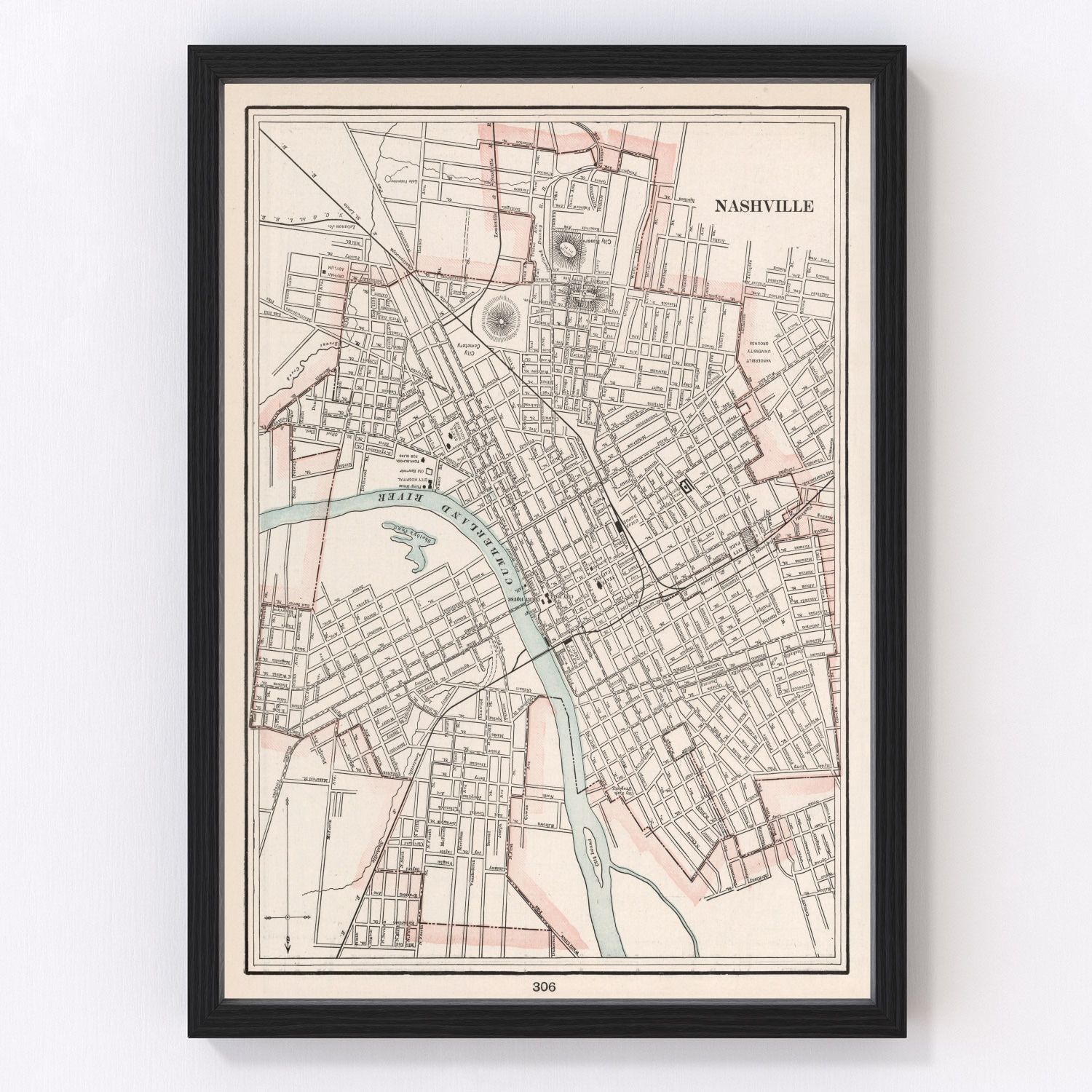 Vintage map of Nashville, Tennessee, 1901