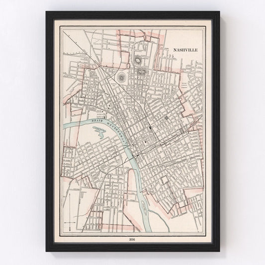 Vintage map of Nashville, Tennessee, 1901