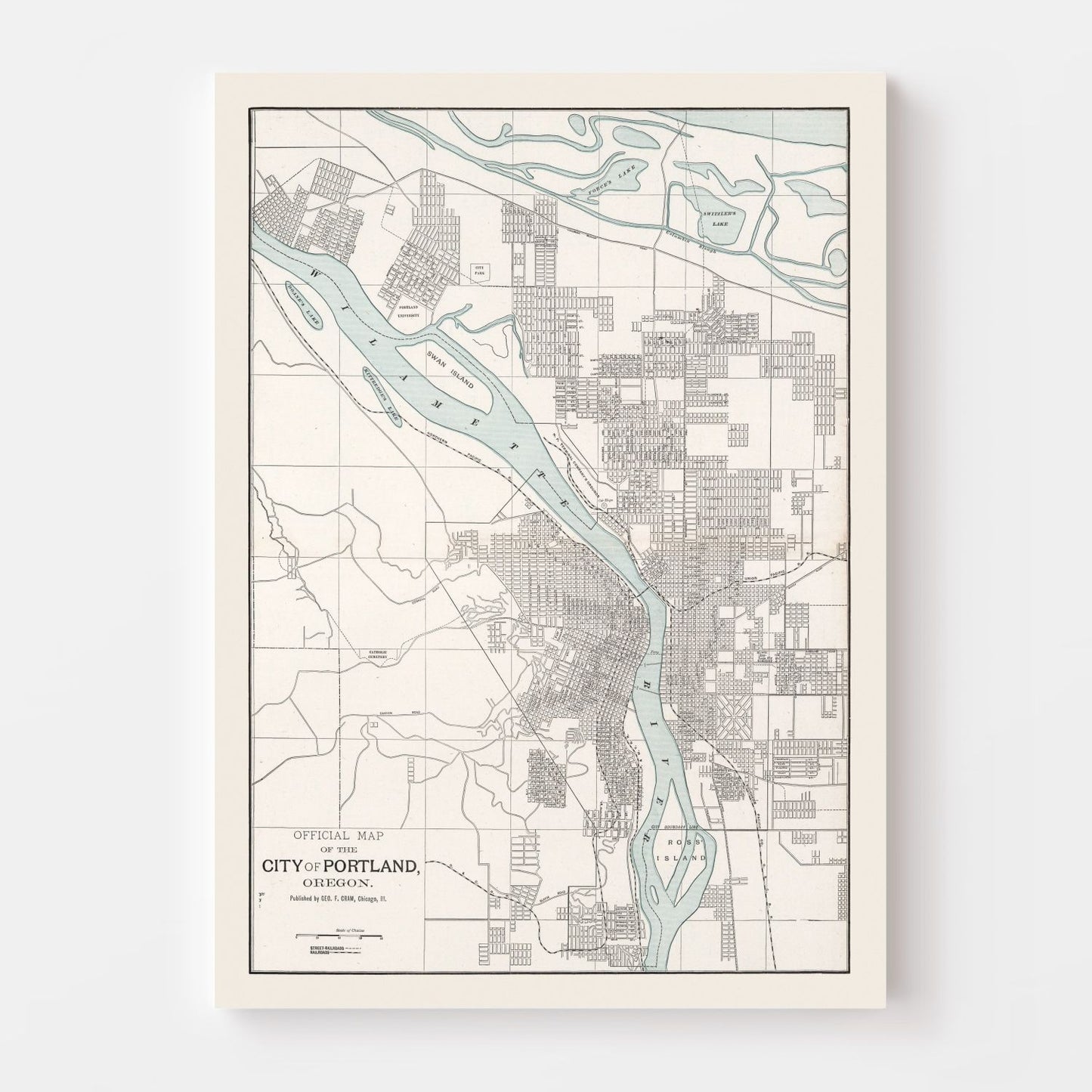Vintage Map of Portland, Oregon, 1901