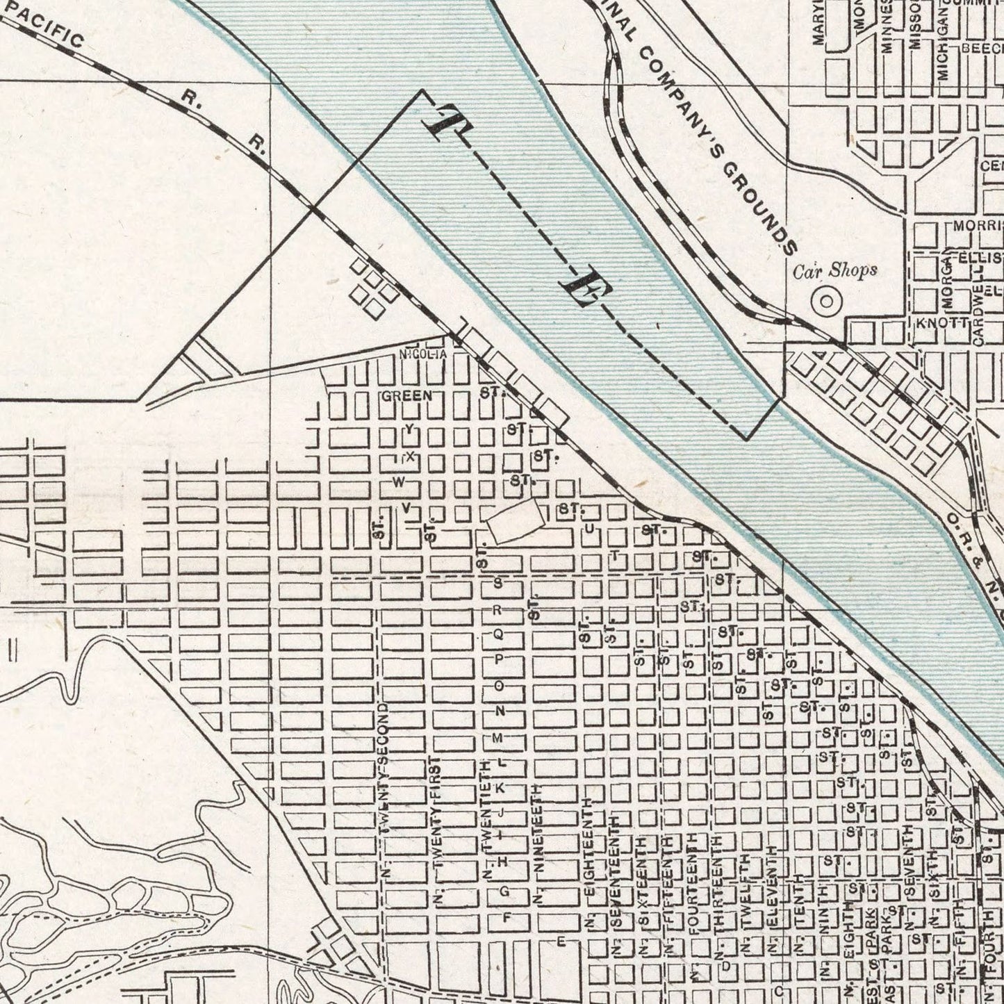 Vintage Map of Portland, Oregon, 1901