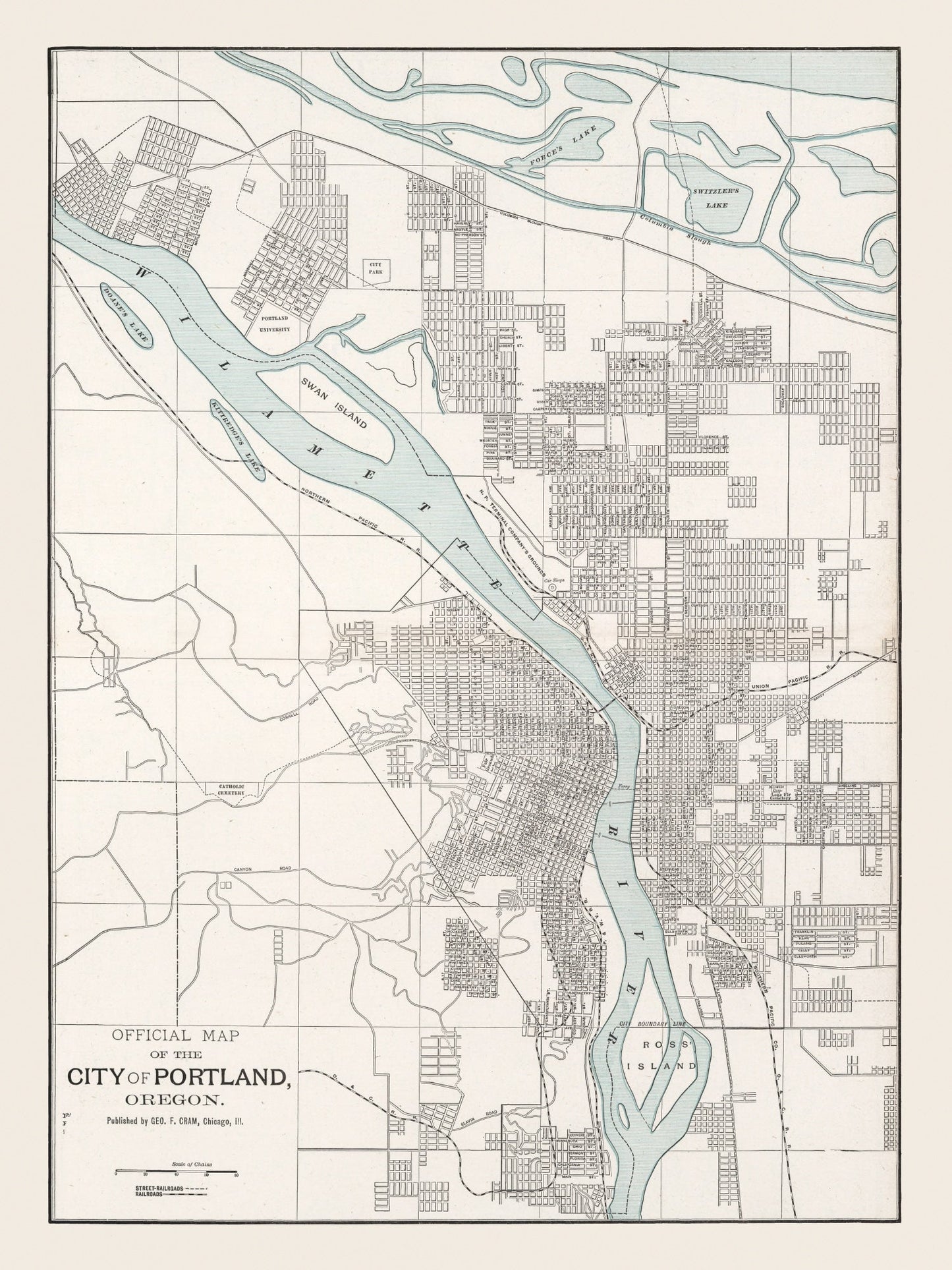 Vintage Map of Portland, Oregon, 1901