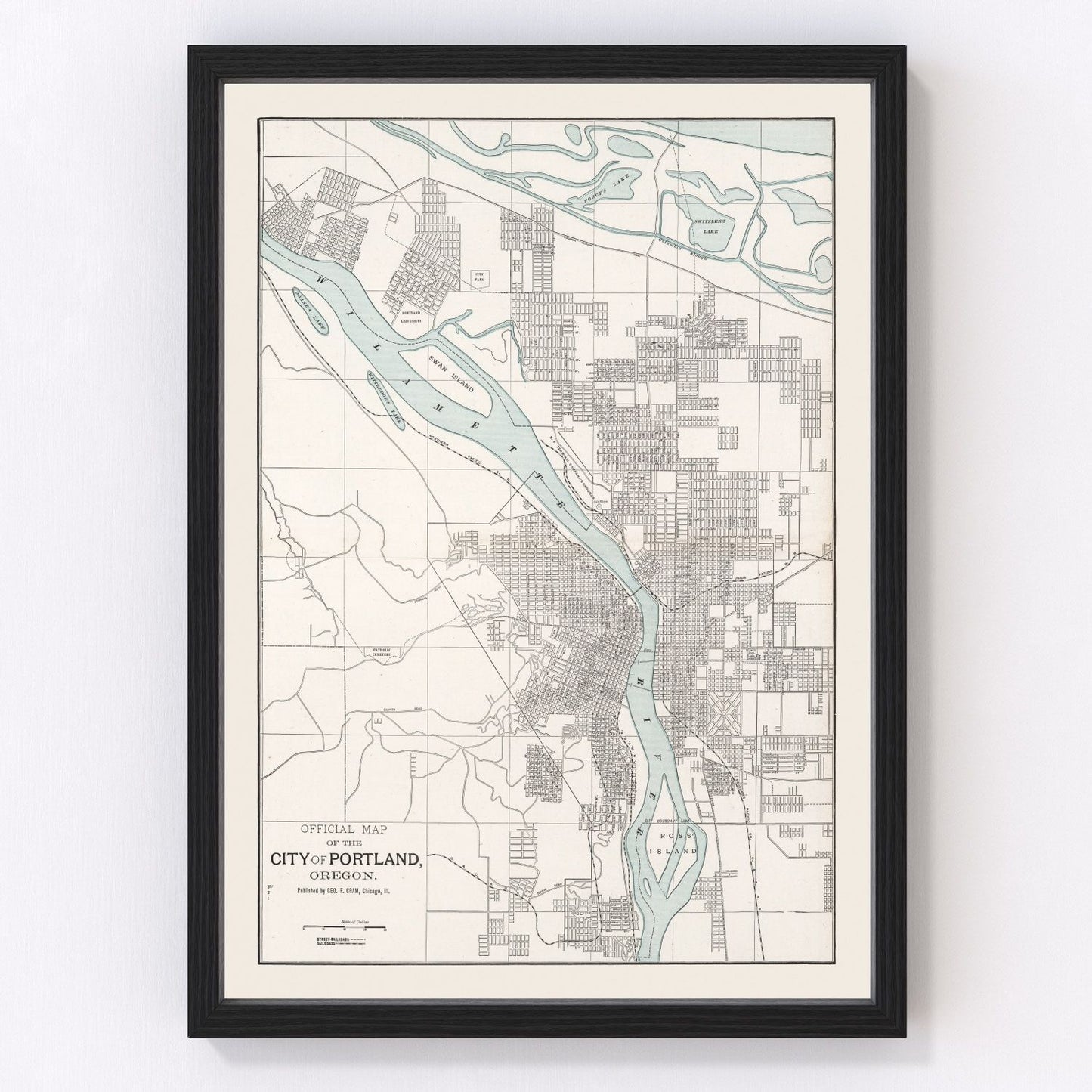 Vintage map of Portland, Oregon, 1901