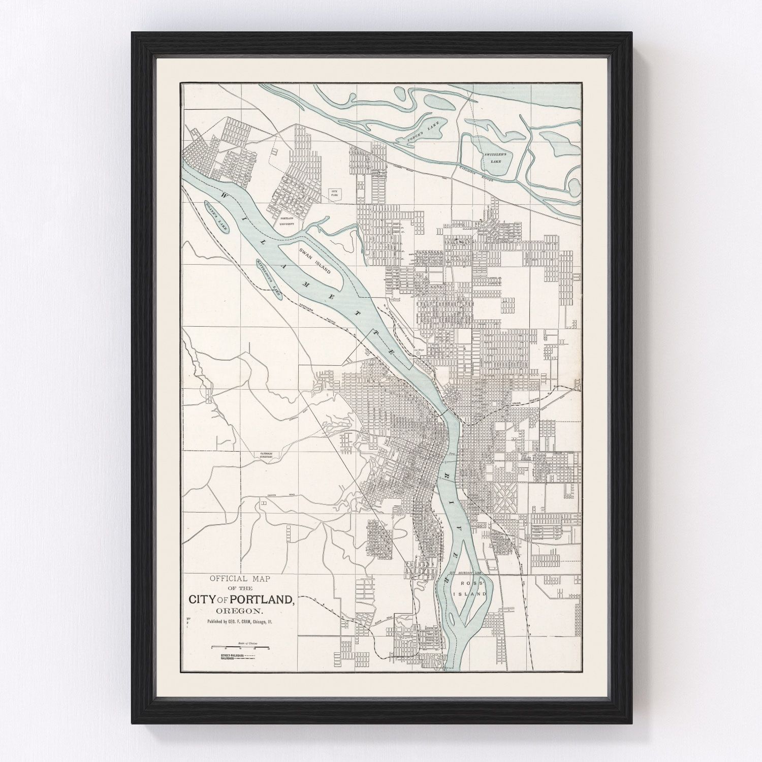 Vintage map of Portland, Oregon, 1901