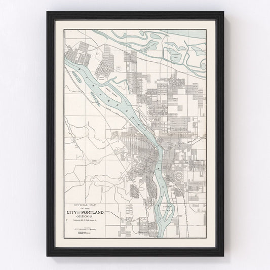 Vintage map of Portland, Oregon, 1901