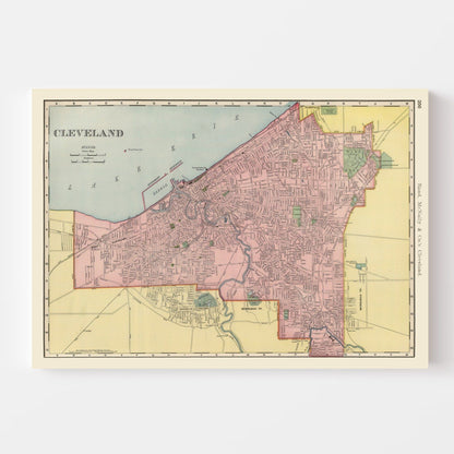 Vintage Map of Cleveland, Ohio 1903