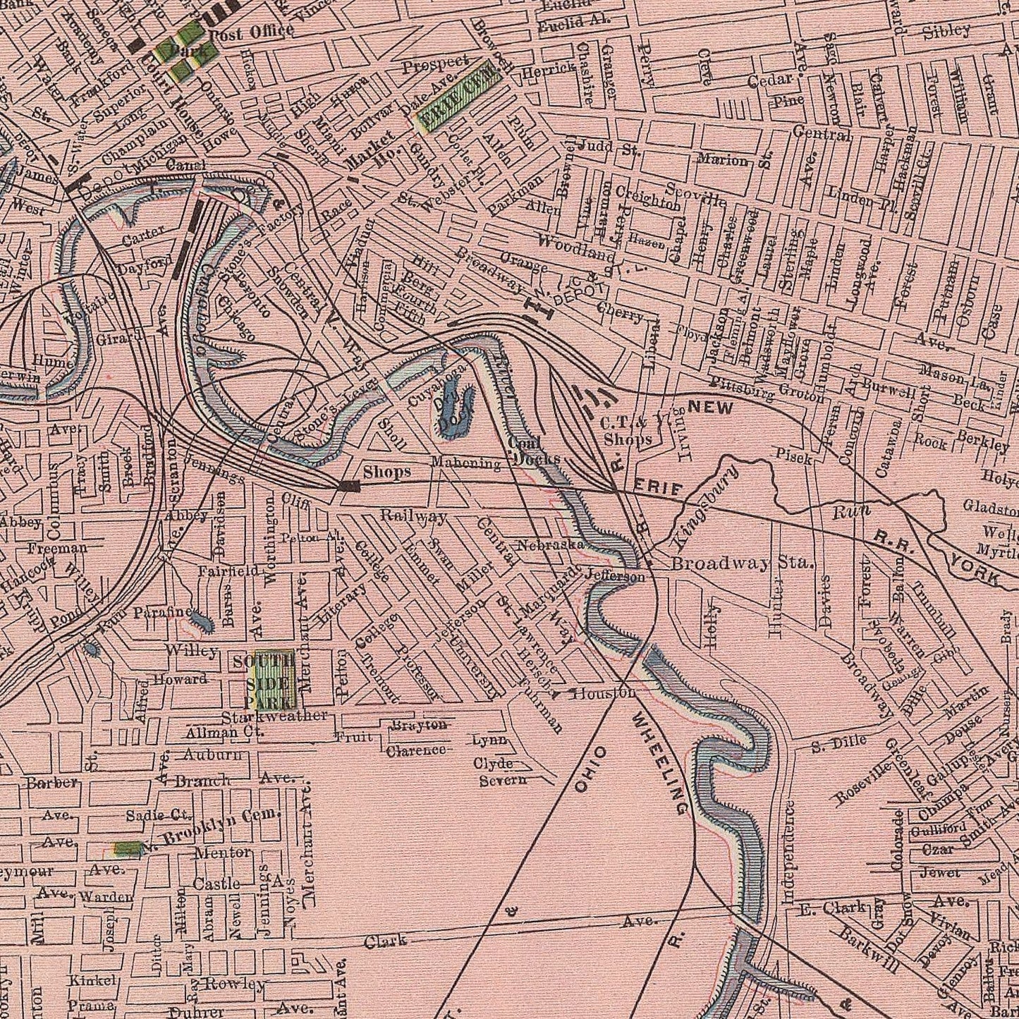 Vintage Map of Cleveland, Ohio 1903