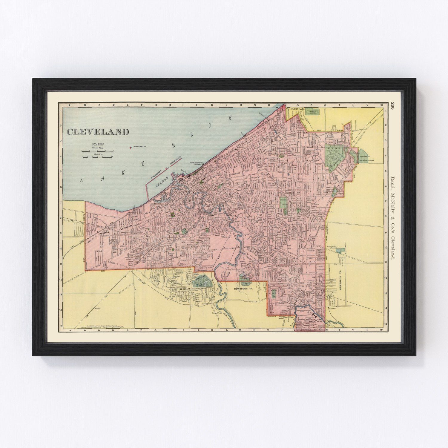 vintage map of Cleveland, Ohio, 1903