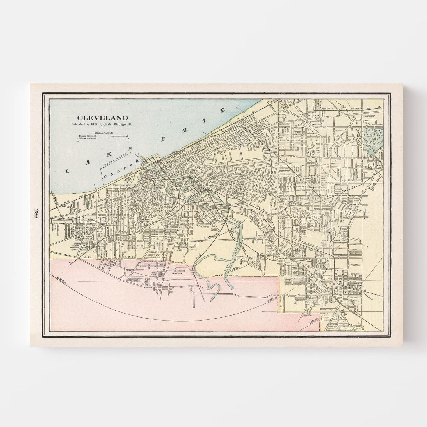 Vintage Map of Cleveland, Ohio 1901