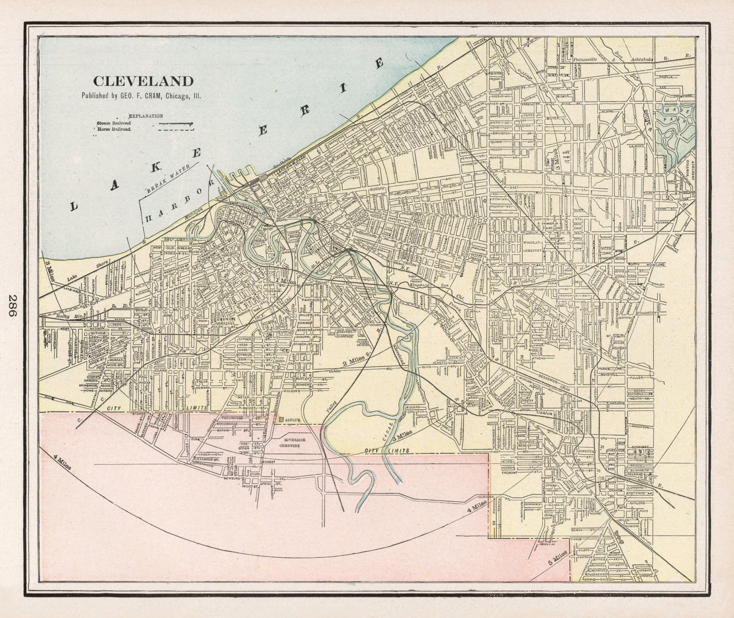 Vintage Map of Cleveland, Ohio 1901