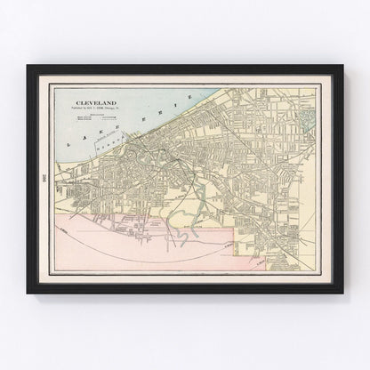 vintage map of Cleveland, Ohio, 1901