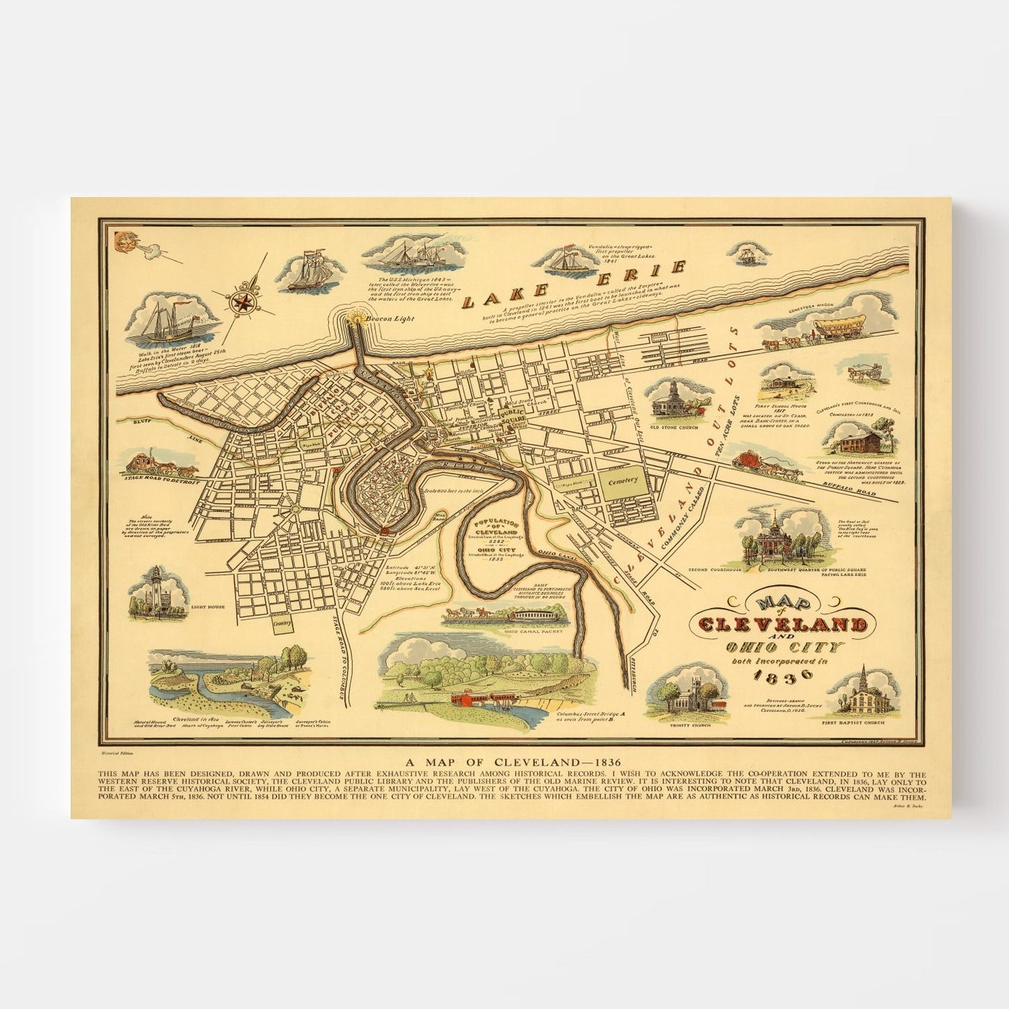Vintage Map of Cleveland, Ohio, 1937 (2nd Ed.)