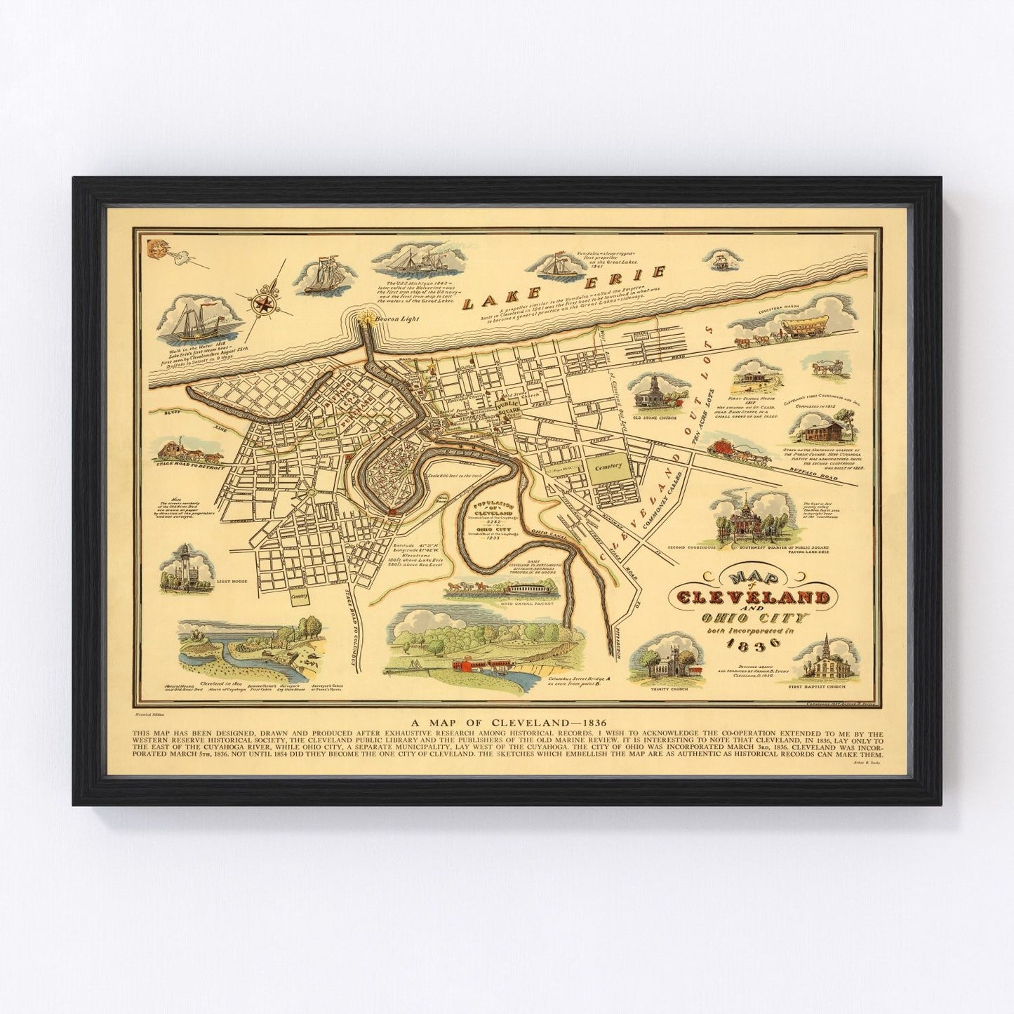 vintage map of Cleveland, Ohio, 1937