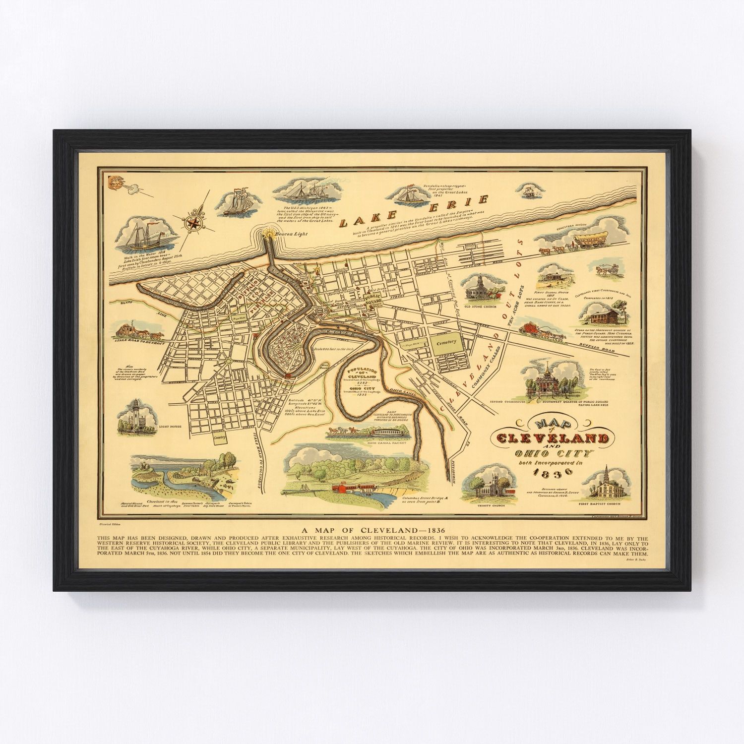 vintage map of Cleveland, Ohio, 1937