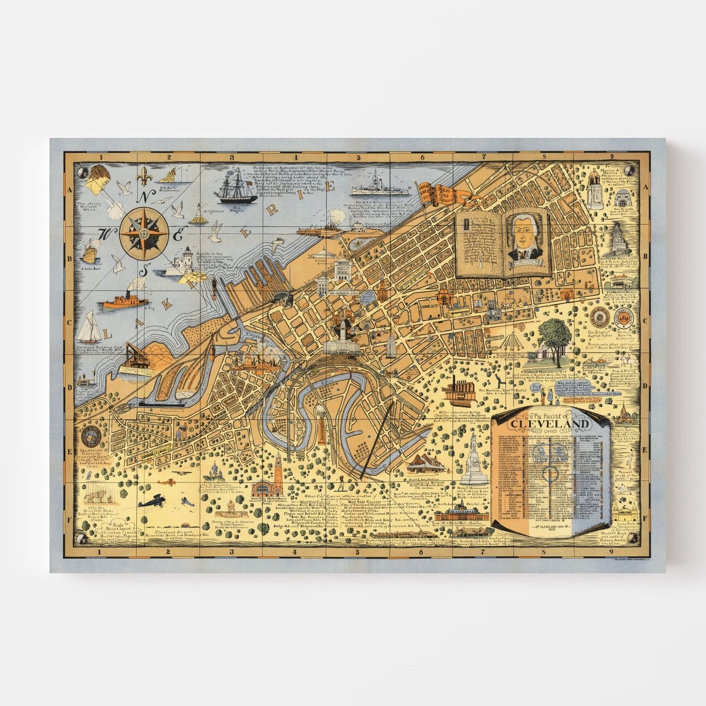 Vintage Map of Cleveland, Ohio 1928