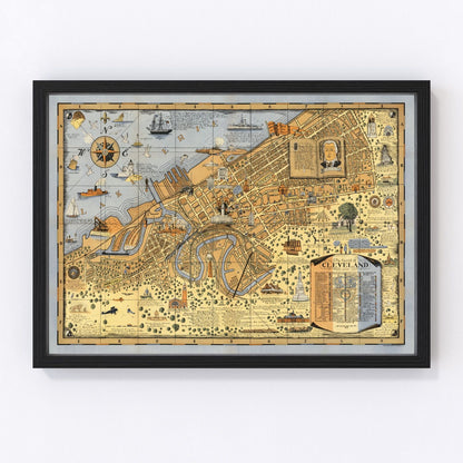 vintage map of Cleveland, Ohio, 1928