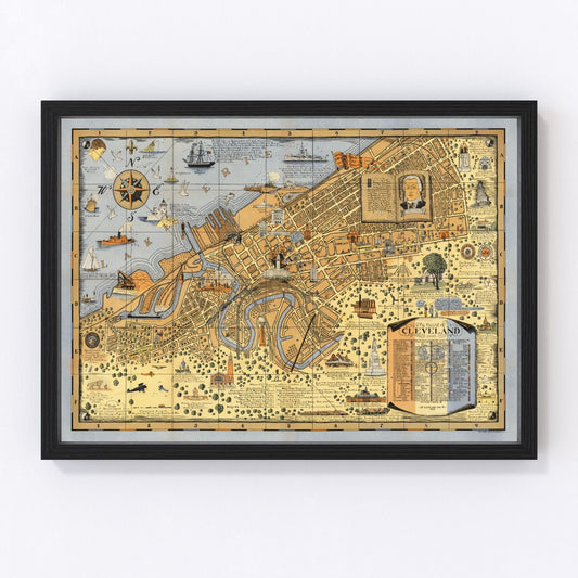 vintage map of Cleveland, Ohio, 1928