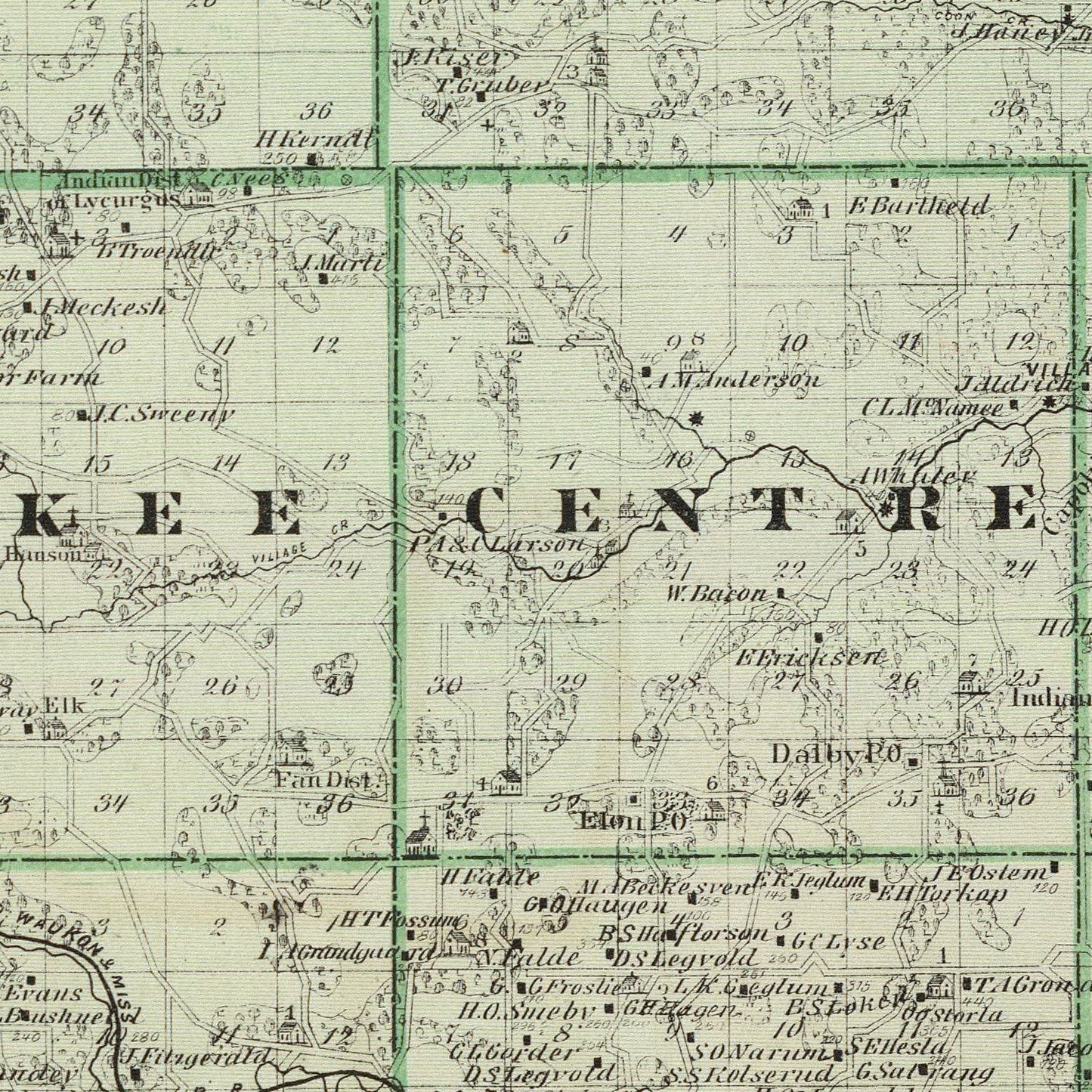 Vintage Map of Allamakee County, Iowa, 1875