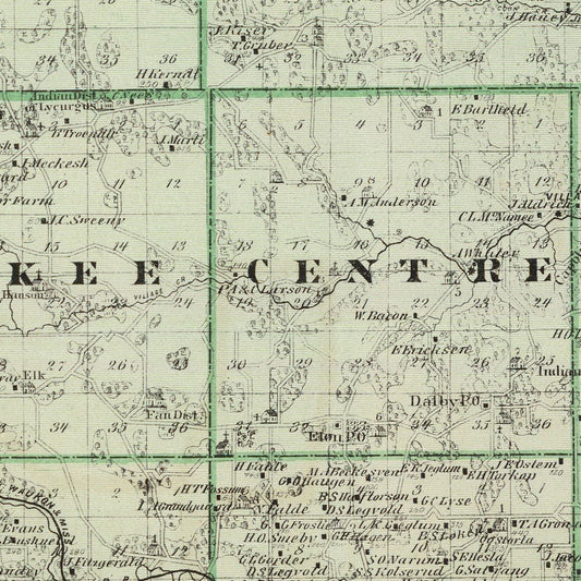 Vintage Map of Allamakee County, Iowa, 1875