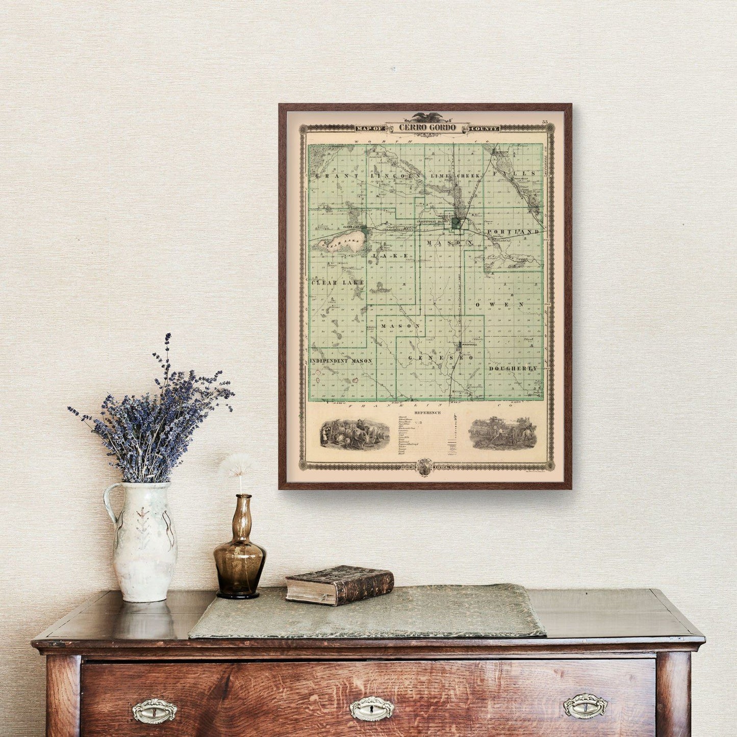 Vintage Map of Cerro Gordo County, Iowa, 1875