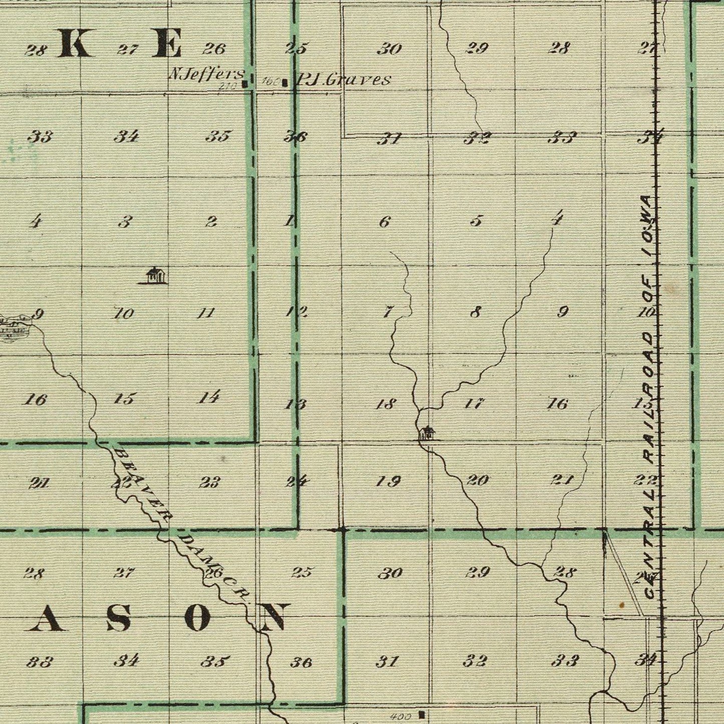 Vintage Map of Cerro Gordo County, Iowa, 1875