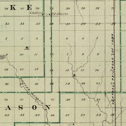 Vintage Map of Cerro Gordo County, Iowa, 1875