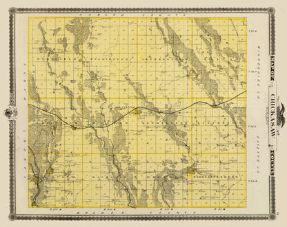 Vintage Map of Chickasaw County, Iowa 1875