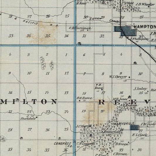 Vintage Map of Franklin County, Iowa, 1875