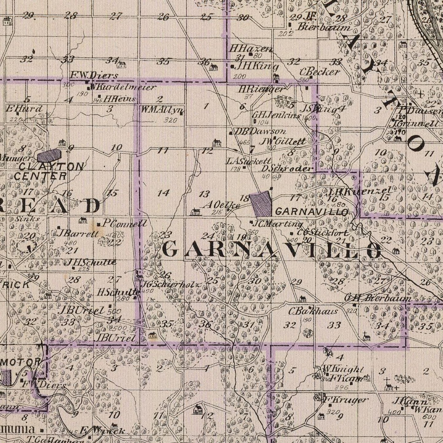 Vintage Map of Clayton County, Iowa, 1875