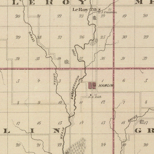 Vintage Map of Audubon County, Iowa, 1875