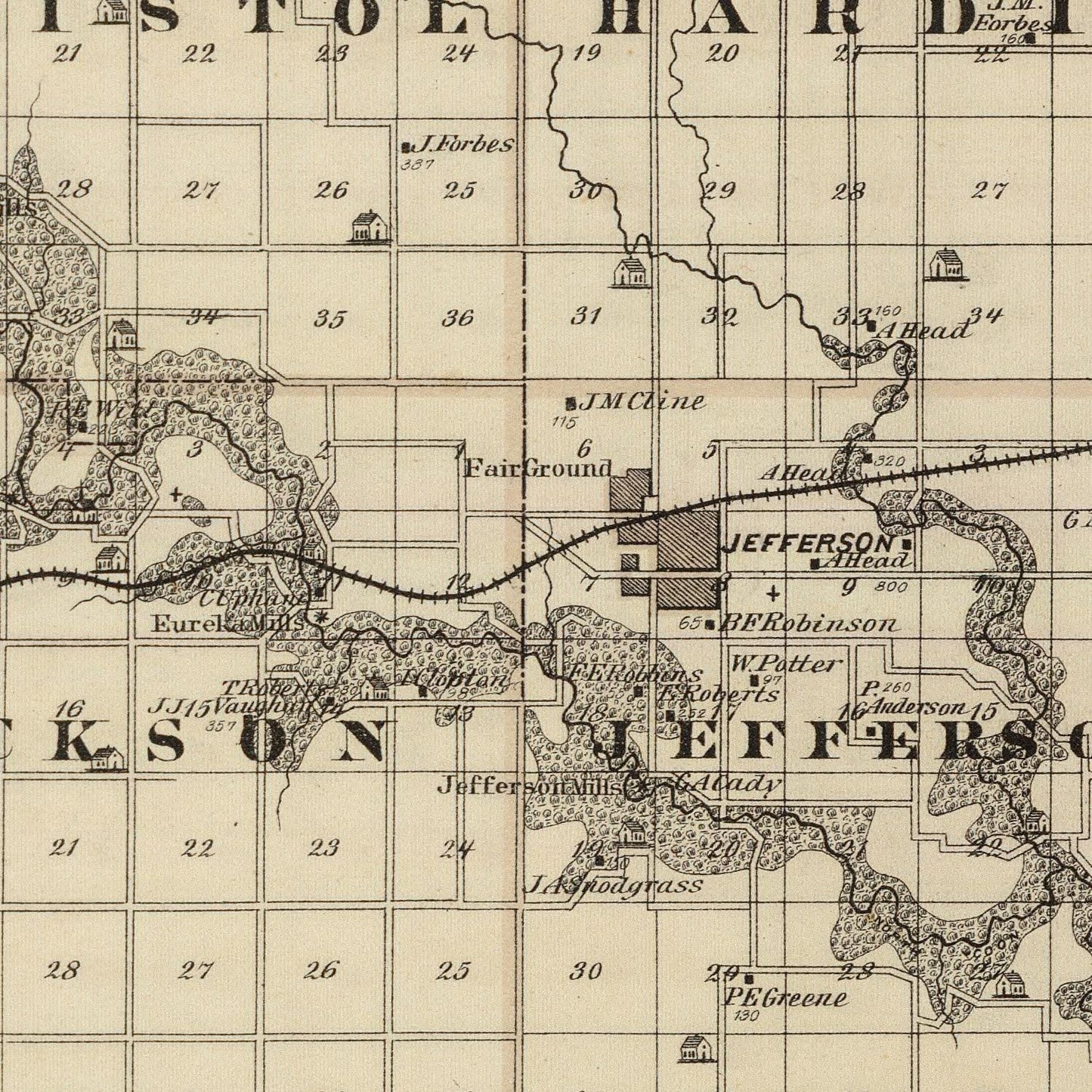Vintage Map of Greene County, Iowa, 1875
