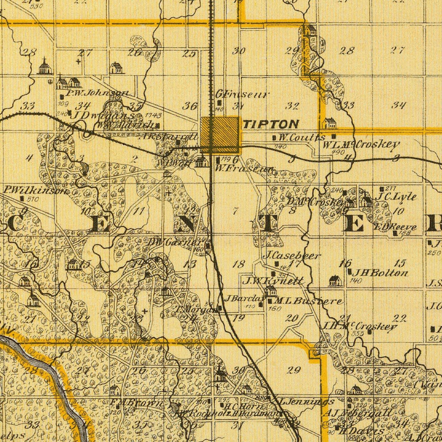 Vintage Map of Cedar County, Iowa, 1875