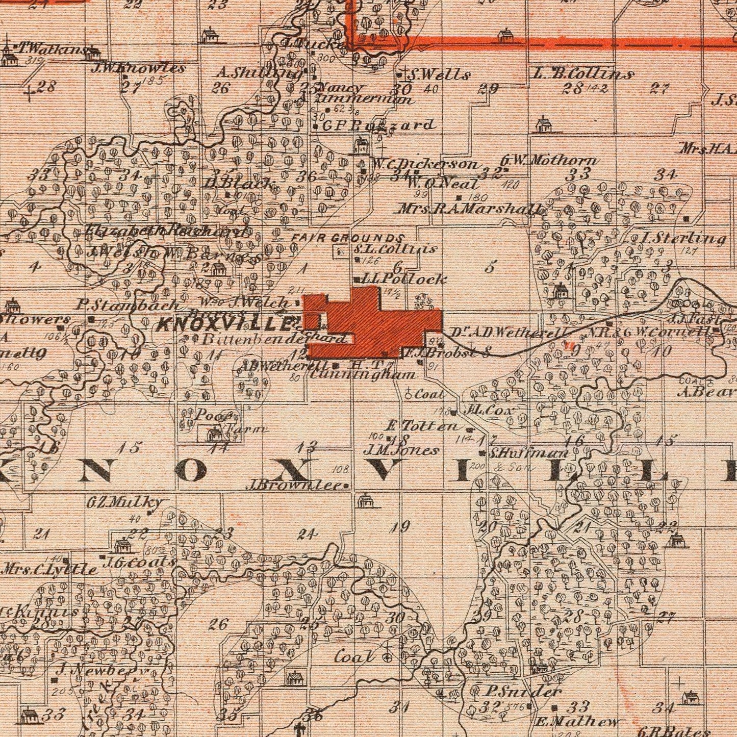 Vintage Map of Marion County, Iowa, 1875