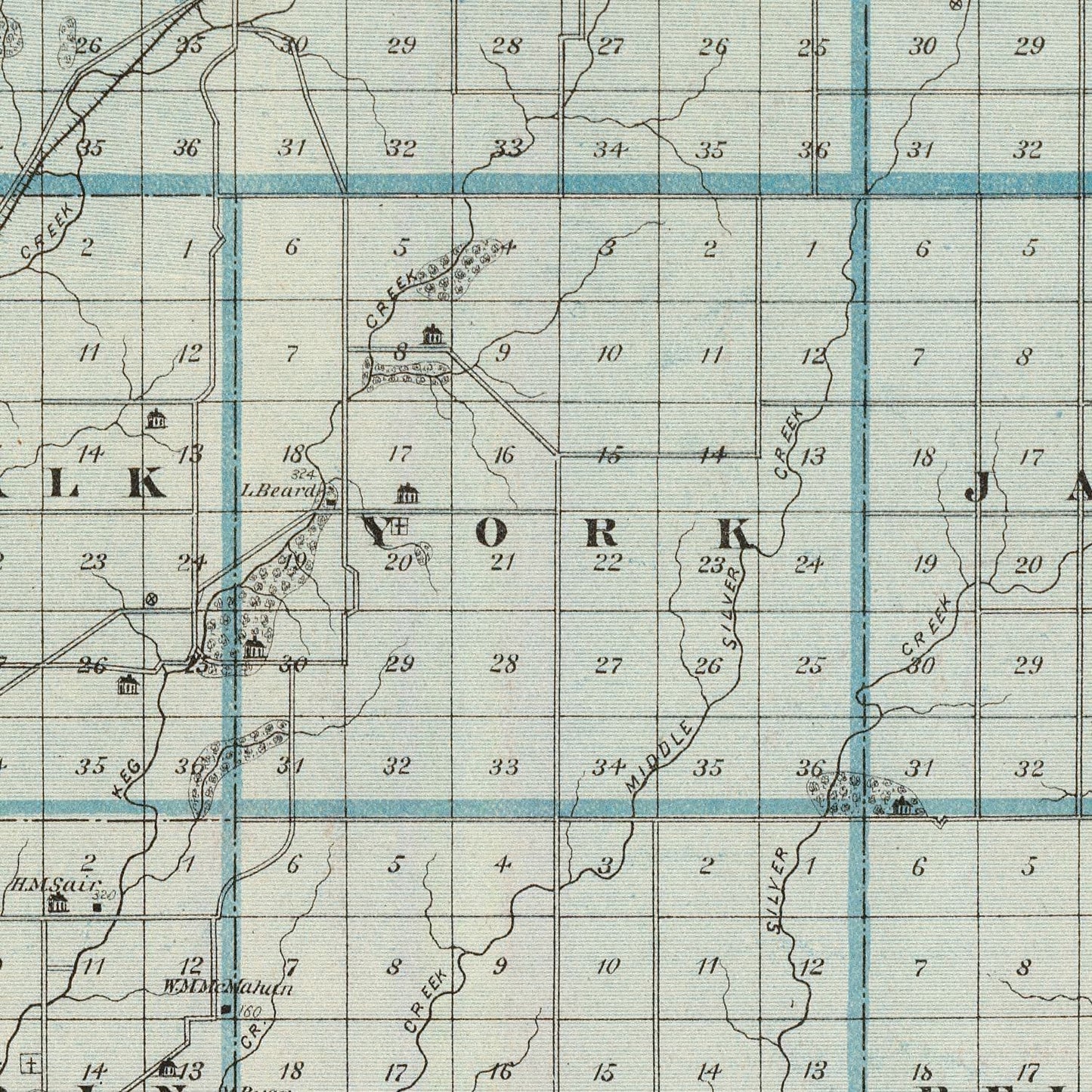 Vintage Map of Pottawattamie County, Iowa, 1875